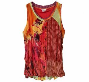 Mirror Image Tunic Tank Top Women's Layered Multicolor Abstract Sleeveless PL